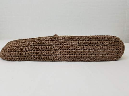 The Sak Crochet Knit Shoulder Bag Purse  Woman's Boho Hippie Tote   Color Taupe Beige image number 4