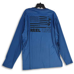 NWT Mens Blue Graphic Print Round Neck Long Sleeve Pullover T-Shirt Sz 3XL alternative image