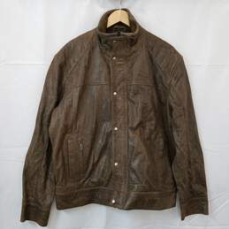 Sporty's Pilot Shop Brown Leather Bomber Jacket Size Extra Large