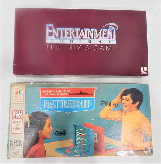 Lot Of 2 Vintage Board Games Battleship Entertainment Tonight image number 1