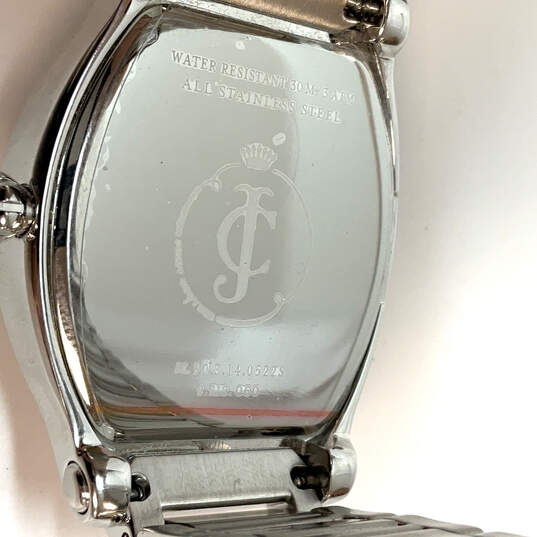 NWT Designer Juicy Couture Silver-Tone Rhinestone Dial Analog Wristwatch image number 4