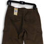 NWT Womens Brown Favorite Fit Flat Front Straight Leg Cargo Pants Size 4 image number 4