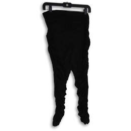 NWT Womens Black Elastic Waist Pull-On Ruched Skinny Leg Ankle Pants Size L alternative image