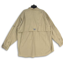 NWT Mens Beige Long Sleeve Flap Pocket Collared Button-Up Shirt Size XL alternative image