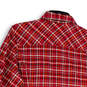 Mens Multicolor Plaid Spread Collar Long Sleeve Pocket Button-Up Shirt Sz L image number 4