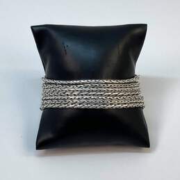 Designer Lucky Brand Silver-Tone Spring Ring Clasp Chain Bracelet