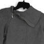 Womens Gray Long Sleeve Asymmetrical Zip Collared Pullover Sweater Size L image number 3