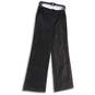 Womens Black Floral Regular Fit Flat Front Wide Leg Trouser Pants Size 2 image number 1