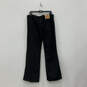 Womens Black Corduroy Dark Wash Pockets Flared Leg Chino Pants Size 42 image number 2