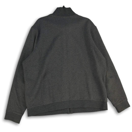 Mens Gray Fleece Long Sleeve Mock Neck Full Zip Sweatshirt Size 3XL image number 2