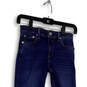 Womens Blue Denim Medium Wash Pockets Distressed Skinny Leg Jeans Size 24 image number 3