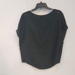 Womens Black Short Sleeve Round Neck Pullover Casual Blouse Top Size PP alternative image