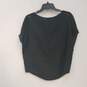 Womens Black Short Sleeve Round Neck Pullover Casual Blouse Top Size PP image number 2