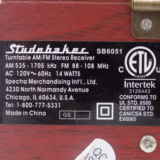 Studebaker SB6051 Record Player AM FM Radio image number 11