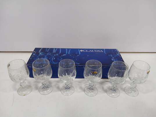 Claudia Set of 6 Czech Glass Goblets In Box image number 3