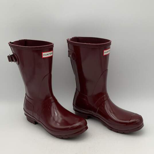 Womens Original Red Rubber Back Adjustable Rumbling Mid-Calf Rain Boots Size 8 image number 3