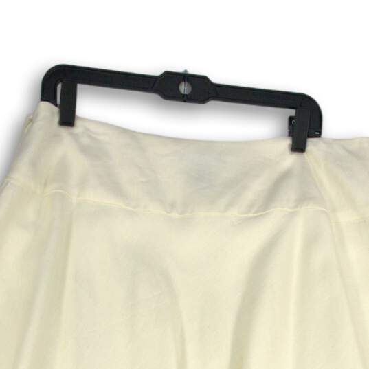 NWT Ralph Lauren Womens White Flat Front Knee Length Side Zip A-Line Skirt Sz 14 image number 4