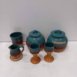 6pc. Handcrafted 3D Drip Glazed Pottery Bundle