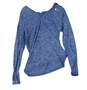 Under Armour Women's Blue Heather Long Sleeve Hooded Activewear T Shirt Size Medium image number 1