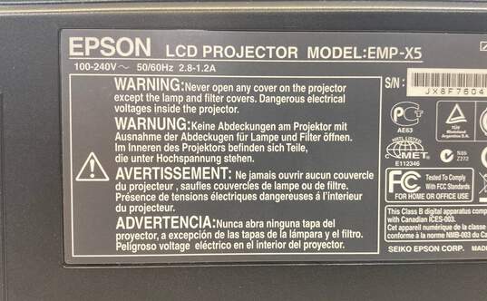 Epson LCD Projector Model EMP-X5 image number 7