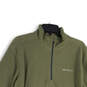 Mens Green Fleece Long Sleeve 1/4 Zip Mock Neck Pullover Jacket Size L image number 3