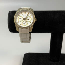 Designer Fossil BQ-9358 Gold-Tone Silicone Strap Round Analog Wristwatch
