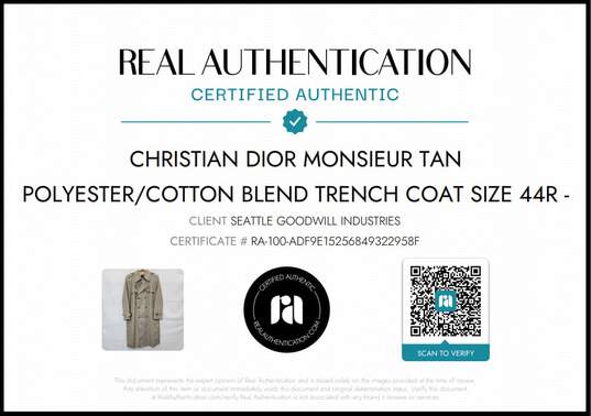 Christian Dior Monsieur Tan Trench Coat Size 44R AUTHENTICATED image number 5