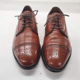 Allen Edmond's Men's Brown Wingtip Lace Up Oxford Dress Shoes Size 9.5 alternative image
