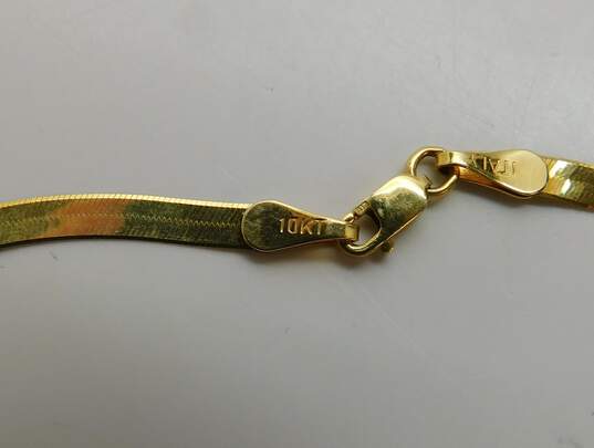 10K Yellow Gold Herringbone Chain Bracelet 1.9g image number 5
