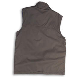 Womens Gray Blue Mock Neck Sleeveless Pockets Full-Zip Vest Size Medium alternative image