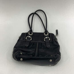 Womens Black Leather Inner Pocket Bottom Studs Classic Shoulder Bag alternative image