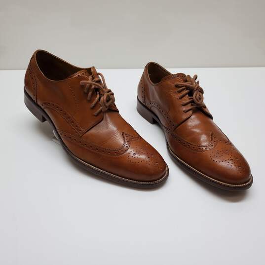Cole Haan Brown Leather Wingtip Oxford Dress Shoes Men's Size 10 M image number 1