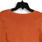 Womens Orange Knitted Long Sleeve Button Front Cardigan Sweater Size Large image number 4
