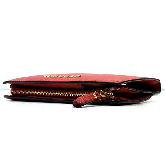 Michael Kors Jet Set Saffiano Leather Zip Wallet Red image number 3