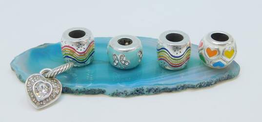 Brighton Designer Silver Tone Enamel & Swarovski Crystal Charm Beads 23.3g image number 1