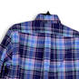 Womens Multicolor Plaid Long Sleeve Collared Button-Up Shirt Size Small image number 4