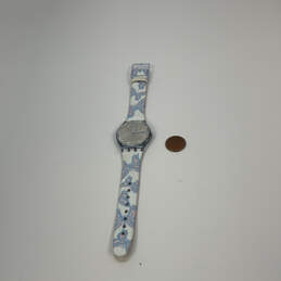 Designer Swatch Blue Floral Round Water Resistant Analog Wristwatch W/ Box alternative image