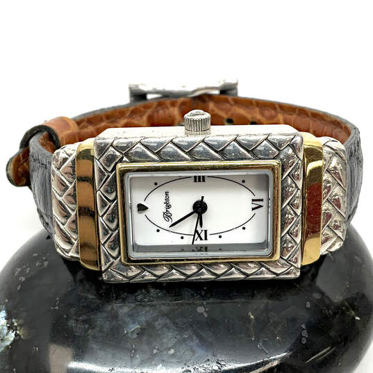 Designer Brighton Rectangle Dial Reversible Leather Strap Analog Wristwatch image number 1