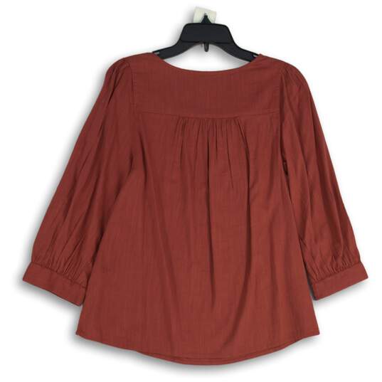NWT Old Navy Womens Red Square Neck Long Sleeve Blouse Top Size Medium image number 2
