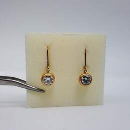 JCM 14k Gold Cubic Zirconia Lever Back Earring 1.6g alternative image