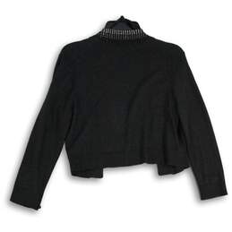 Womens Black Rhinestone Long Sleeve Open Front Cardigan Sweater Size Medium alternative image
