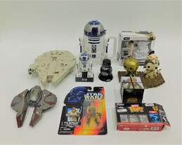 Mix Lot Of Star Wars Item Figures  Funko pop  Bank And More