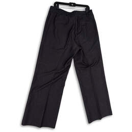 Womens Gray Flat Front Regular Fit Pockets Straight Leg Dress Pants Sz 14W alternative image