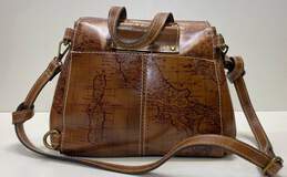 Patricia Nash Molina Leather Map Convertible Satchel Brown