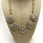 NWT Designer J. Crew Gold-Tone Clear Crystal Cut Stone Statement Necklace image number 1