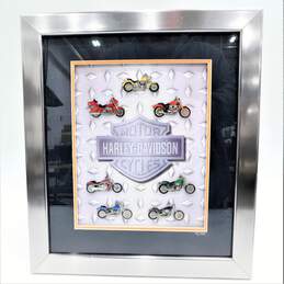 Harley Davidson Motorcycle Pin Set Framed Limited Edition 43/1000 16inx14in