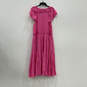 NWT Womens Pink Polka Dot Flutter Sleeve Ruffle V-Neck Maxi Dress Size 2X image number 2