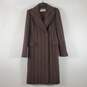 Michaa Women Brown Stripe Fur Trench Coat Sz NA image number 1