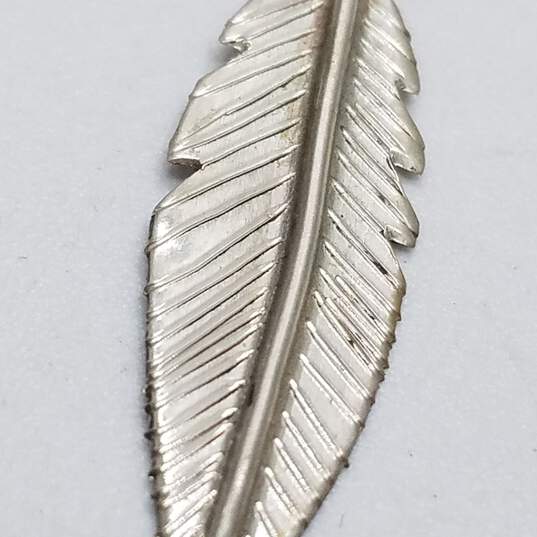 Sterling Silver Unique Stone Dangling 17in Feather Necklace 11.3g image number 6