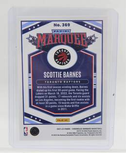 2021-22 Scottie Barnes Panini Chronicles Marquee Rookie Toronto Raptors alternative image
